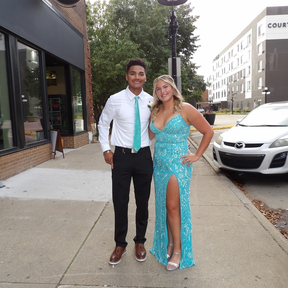 Blue and Turquoise Sequin Dresses - Picture 3 of 6